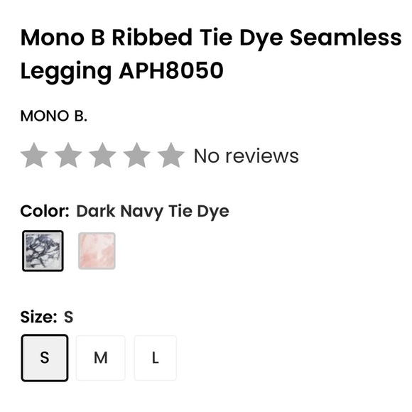Mono B ribbed tie-dyed seamless Leggings Tights S like new - Picture 2 of 5